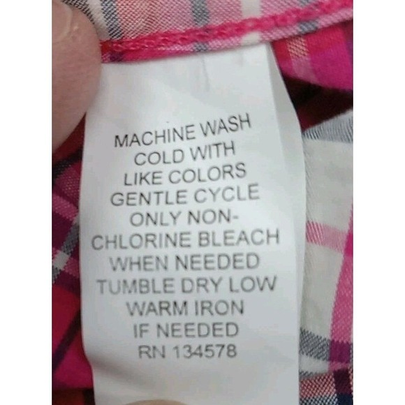 Vineyard Vines Plaid Popover Tunic Blouse Women's Size 6 Pink Plaid 1/2‎ Button - Picture 7 of 8
